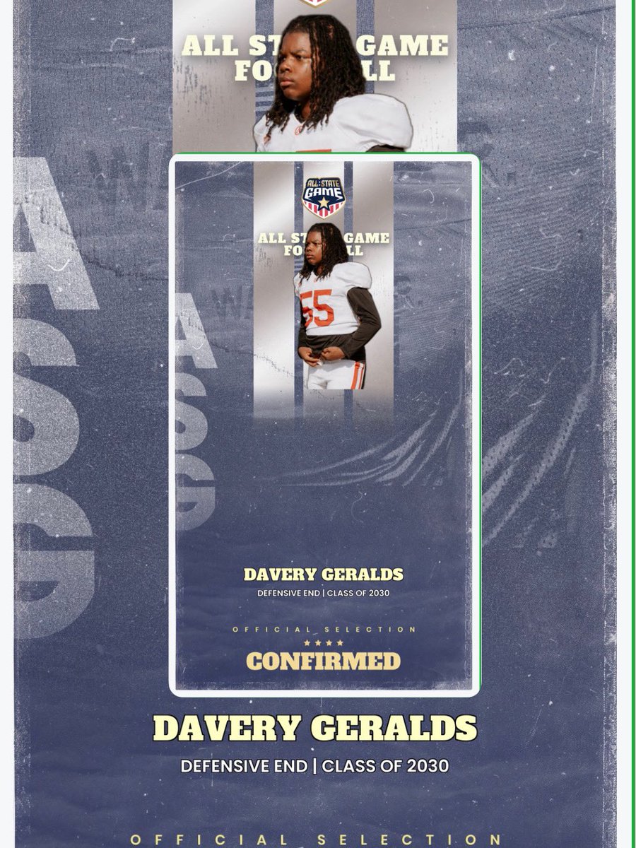 DaveryGeralds's tweet image. Excited. Grateful. Thankful. @AllStateGameASG thank you for this amazing opportunity! I look forward to playing the game I love most with you all! #allstar2026 #recruit #committed #classof2030🍎🎓📚✏️ #edgerusher