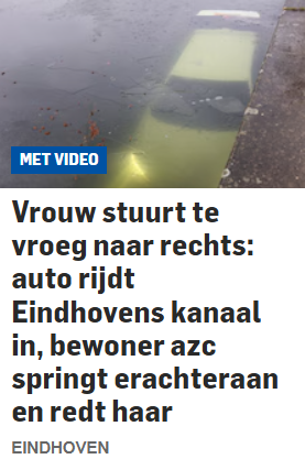 Eindhovenaar redt bestuurder uit kanaal