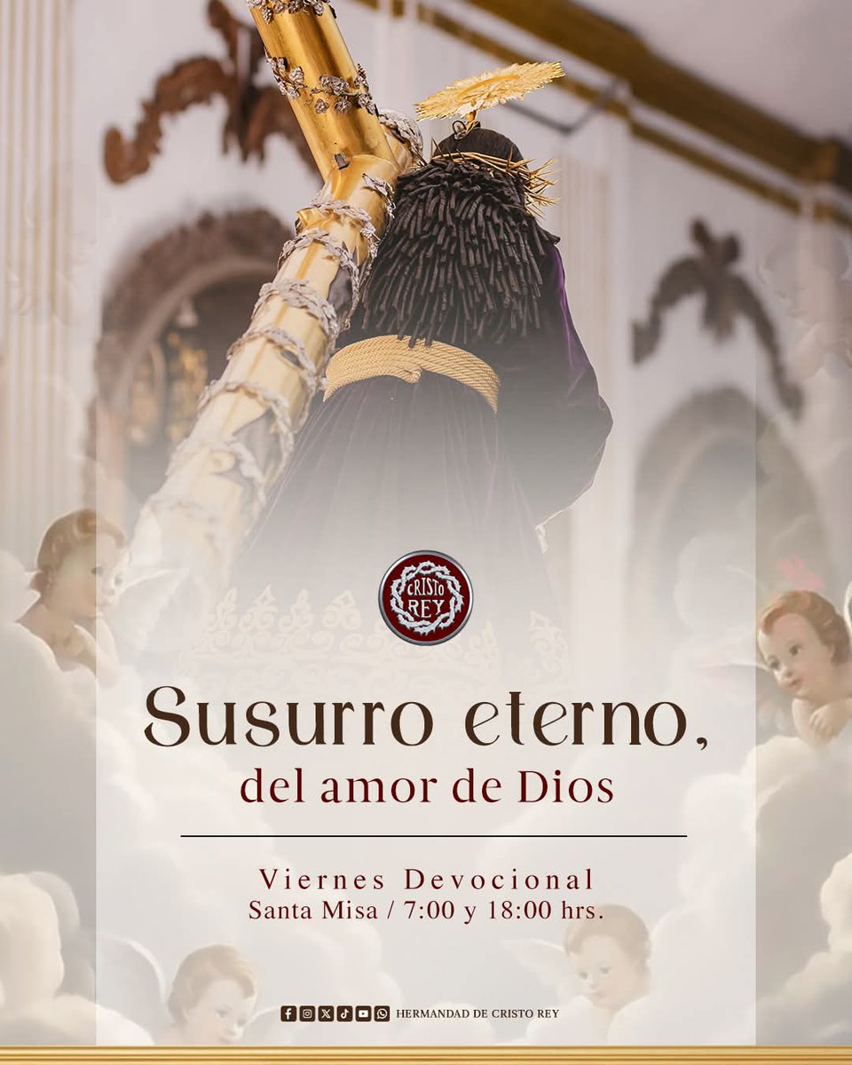 HermandadCande's tweet photo. Jesús, susurro eterno del amor de Dios.

Viernes Devocional, viernes dedicado a Jesús Nazareno de Candelaria, Cristo Rey, hoy nos espera en su capilla amorosa.

Santa Misa / 7:00 y 18:00 hrs.
#HermandadDeCristoRey https://t.co/ZhrXxQykpR