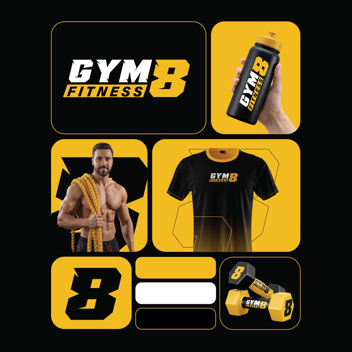 اشاركم مشروع الهوية البصرية لعلامة GYM8 FITNESS. تصميم يجمع بين طاقة اللون الأصفر وفخامة الأسود ليعكس روح التحدي والاحترافية
الهدف: خلق تجربة بصرية تحفز الرياضيين وتدفعهم نحو القمة
behance.net/gallery/241529…