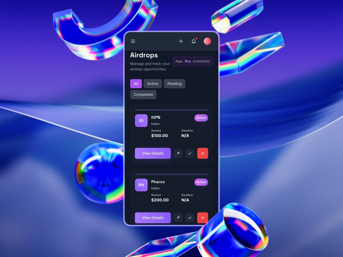 AirdropsPilot's tweet photo. A clean dashboard to store all your airdrops.

Built for clarity.
Built for consistency.

🚀 January 15

#AirdropsPilot #Airdrops #Web3 https://t.co/AkFaodgIWq