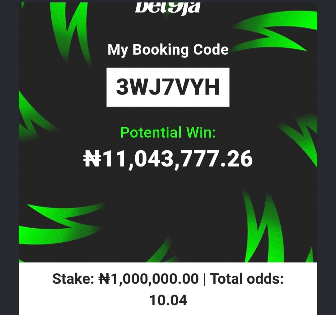 jujupunter's tweet image. BET9JA  TODAY 🔥  🔥 

👉   3WJ7VYH  

👉   3WH8G9M

👉   3WJ86ZB

#bet9jacode