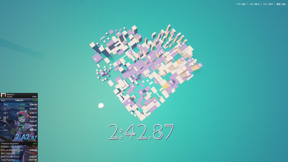 kitsunedayon's tweet photo. Refunct PB 2:42.87 by kitsunedayo
https://t.co/cQBkR3eIDO
#RTA_PB #Refunct https://t.co/c0mZ3FBCsR