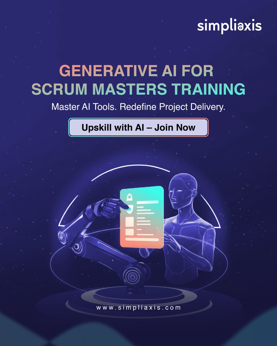 Is your Scrum Master skillset AI-proof?

GenAI is leading the shift in the Agile landscape. Learn hands-on AI tools and ready-to-use prompts with Simpliaxis’s Generative AI for Scrum Masters training.

Learn more: simpliaxis.com/generative-ai-…

#GenerativeAIForScrumMasters #Simpliaxis