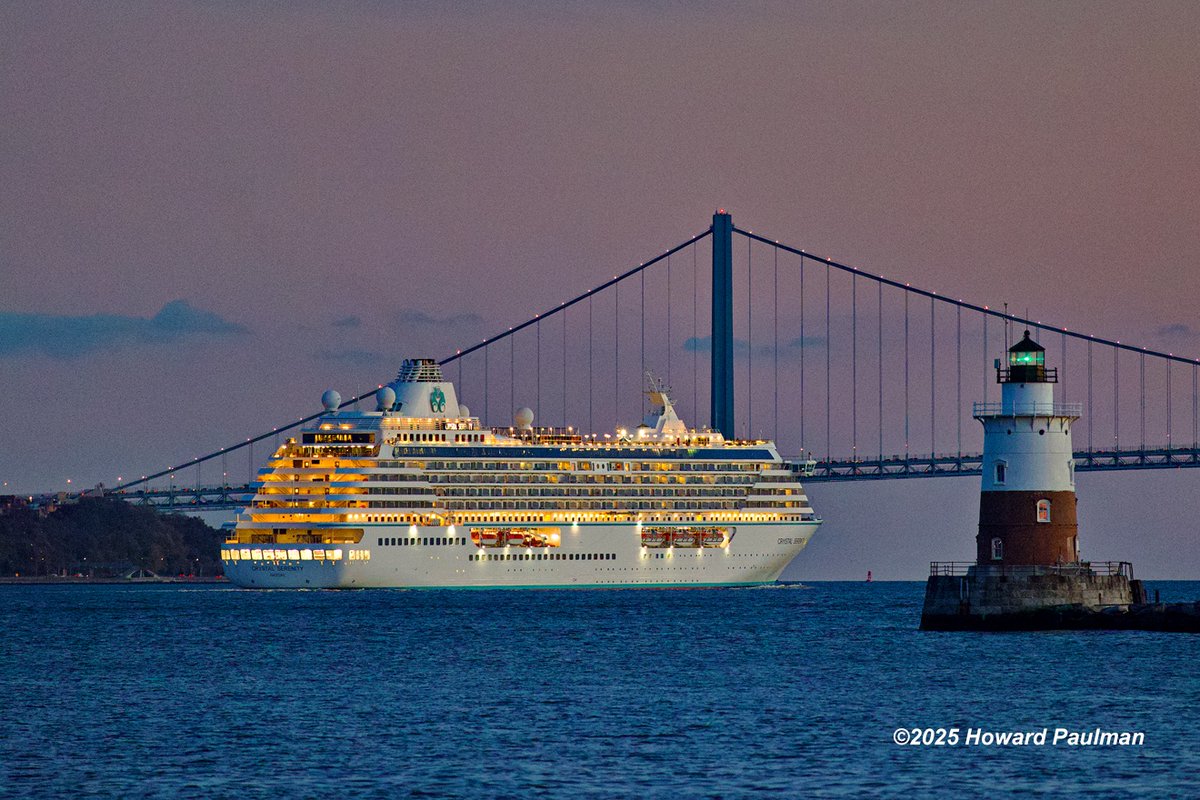 Crystal Serenity sailing from the Cape Liberty Cruise Terminal in Bayonne, NJ on 1 November 2025 #FlashbackFriday