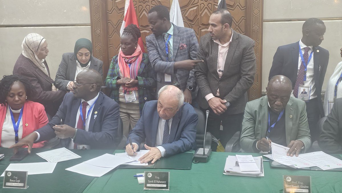 Uganda Embassy Cairo participated in the signing of MoU between  Egyptian Syndicate of Engineers  &amp; Uganda Institution of Professional Engineers &amp; Uganda Engineers Registration Board  on collaboration in matters involving capacity  building &amp; promotion of engineering profession