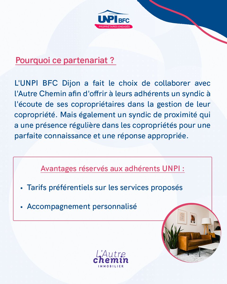 Partenaire du Mois : L'Autre Chemin Immobilier ✨

Pour continuer cette série de présentation de tous nos partenaires, nous avons le plaisir de mettre à l’honneur notre partenaire L'Autre Chemin Immobilier, syndic de copropriété professionnel.

#UNPI #partenaire #syndicdecopro
