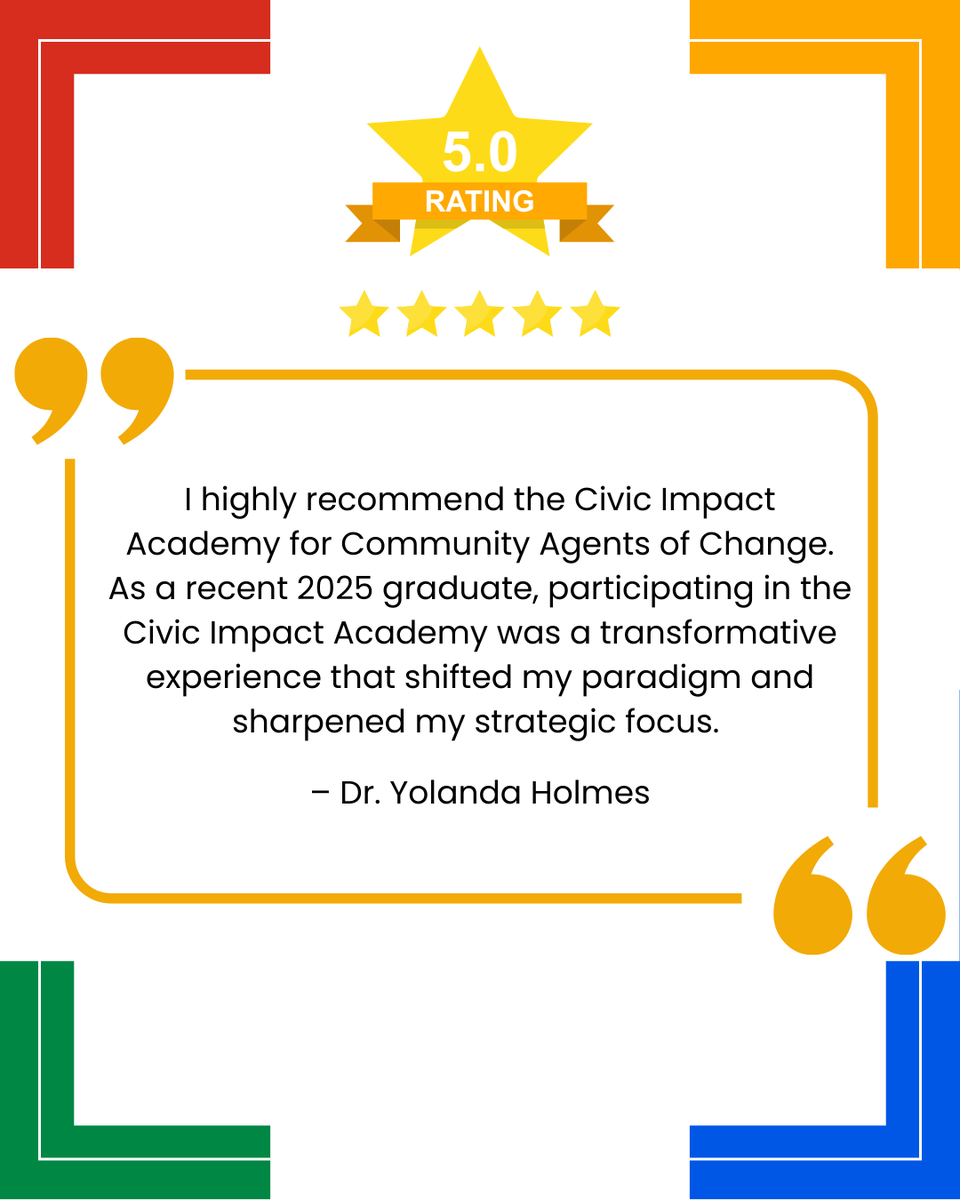 civilityco's tweet photo. Starting off 2026 with a fresh crop of Google reviews from our 2025 Civic Impact Academy participants is such a great reminder of why we do this work. Thanks for sharing your experiences with our Civic Impact Academy - it means the world to us! #GoogleReviews #CivilityLocalized https://t.co/dVaGCyYcO6