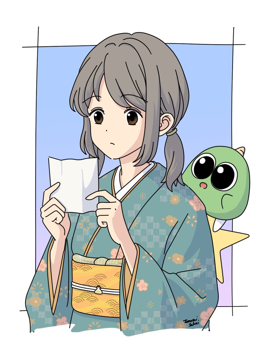 New Year’s illustration. Yumetaro and the girl from Gimmick!
