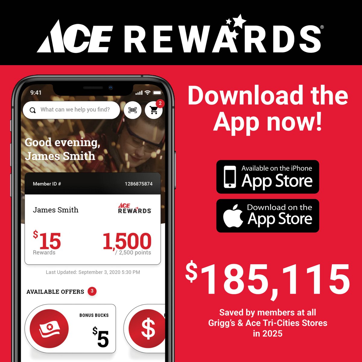 Ready to save even more? Visit one of our stores in Tri-Cities and sign up for Ace Rewards at the checkout! Plus, download our app for easy access to coupons and exclusive deals! LEARN MORE HERE: bit.ly/4b8QJkD