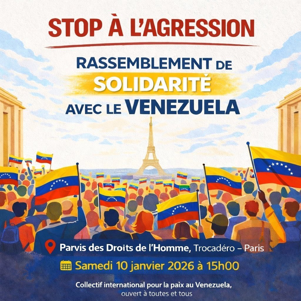 🇻🇪 A l'heure actuelle, il y a deux rassemblements différents appelés pour le Venezuela à 15h ce samedi à Paris. Quels que soient les désaccords qui peuvent exister entre les organisations, ils doivent pouvoir s'exprimer dans un même rassemblement, le plus massif possible ! 

La