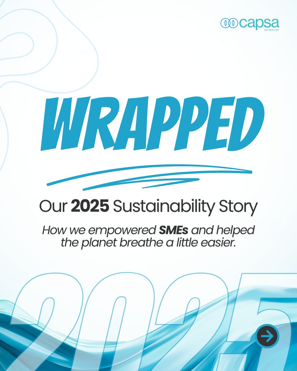 GetCapsa's tweet photo. What better way to kickstart the new year than looking back at how far we’ve come?
From empowering women entrepreneurs to backing sustainability-focused businesses, 2025 was all about funding progress that actually matters. 🥂
#GetCapsa #Wrapped #Sustainability #SMEs https://t.co/fWAt8j4J2p