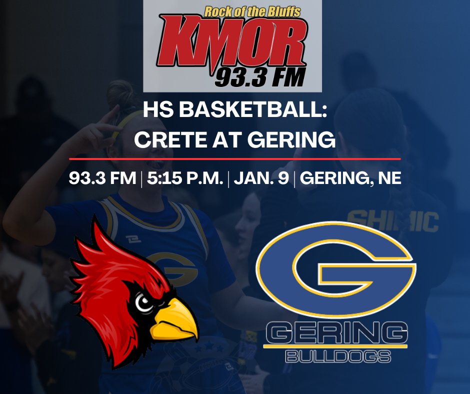 KNEBSports's tweet photo. 🏀 HS Basketball: Crete at Gering 🏀
The Cardinals and Bulldogs battle to begin the weekend! Join Jeff Kelley at 5:15 p.m. on 93.3 KMOR for the girls contest with the boys to follow! Listen live here: https://t.co/1s8oW7GRPL https://t.co/tltFMugGCV
