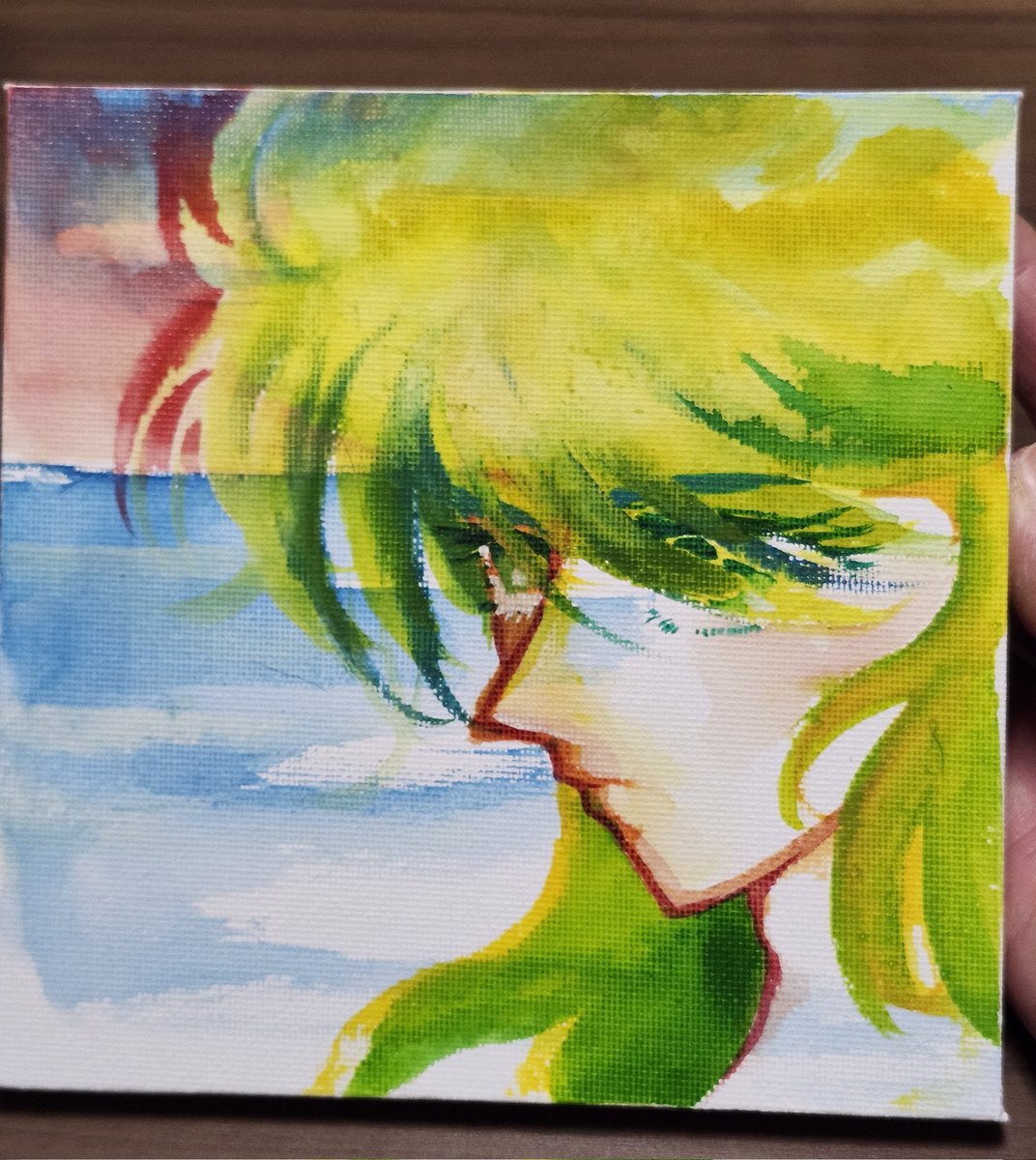 キャンパスボードで水彩やってみたけどなにもかもわからんすぎて何が