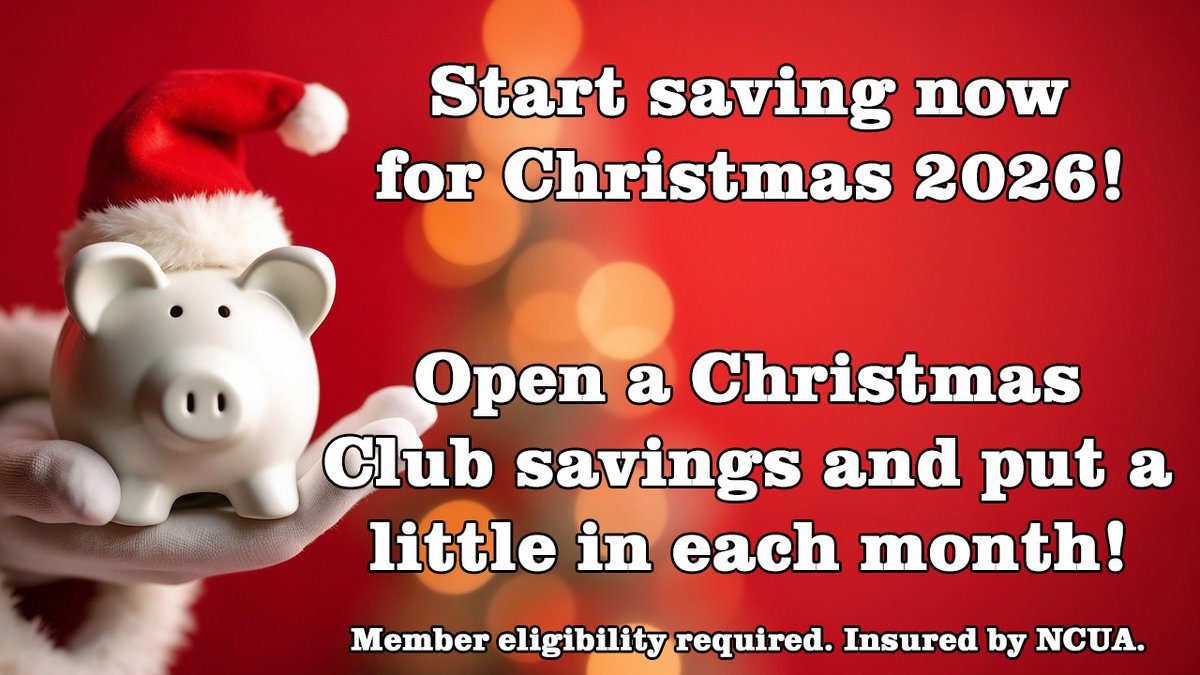Get ahead of the game and start saving now for next Christmas! Open a Christmas Club account today! Visit endurancefcu.org/savings for details.
