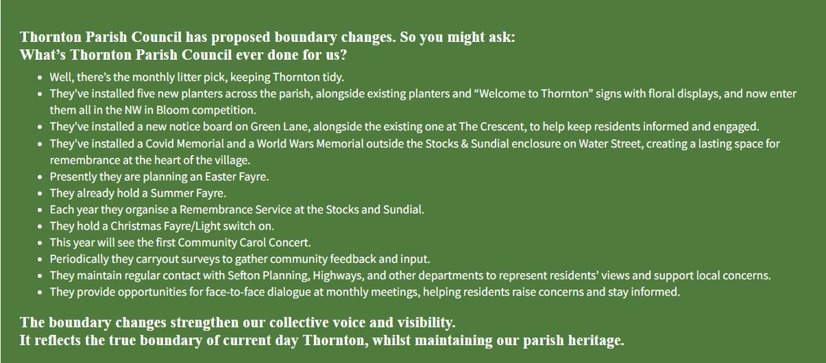 ThorntonCouncil's tweet photo. Have you ever wondered what the Parish Council does for you. Lets take a look: https://t.co/6DupFpUsMm
