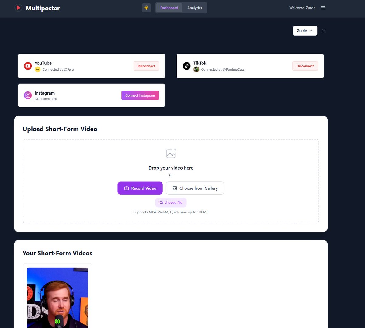Ever tried short form content creation?
Felt the time consuming uploading process to make sure you upload that video across all platforms?

Thats why i am building Multiposter!
Multiposter.io is a cross platform uploader tool.
Currently in Beta with a waitlist!