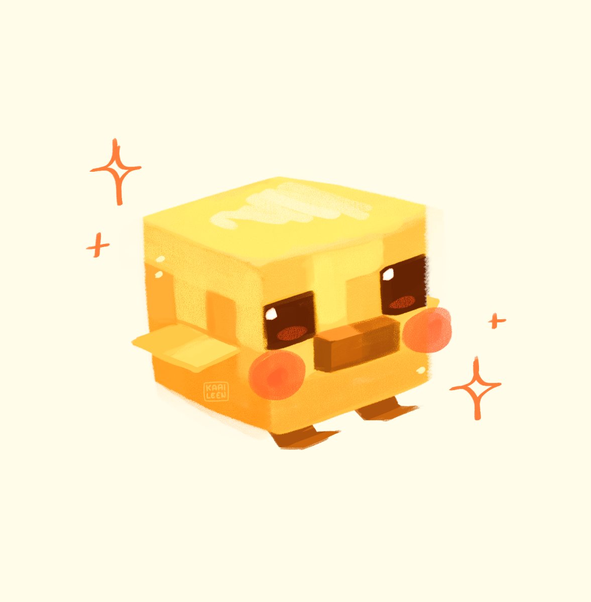 KaaiLeen_'s tweet image. I just saw the baby minecraft chicken ✨💛