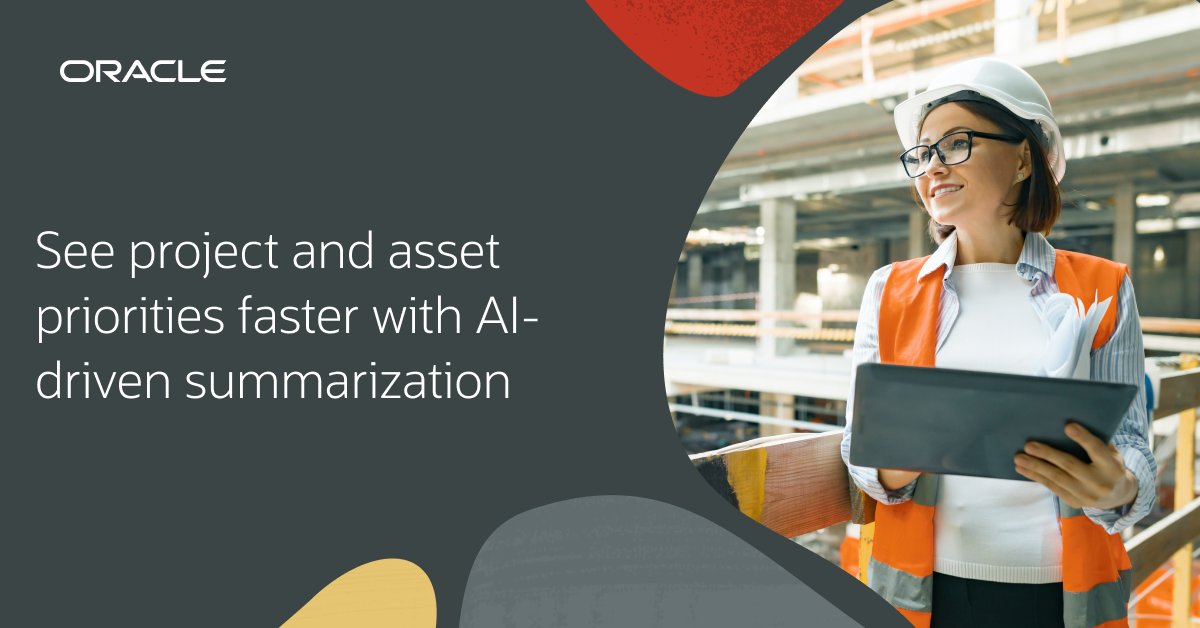 Struggling to stay on top of project issues and change orders?
See how Oracle Primavera Unifier’s new AI-driven summaries turn long lists into clear, actionable insights, so teams can focus on what matters most and keep projects on track. social.ora.cl/6013CSMOX