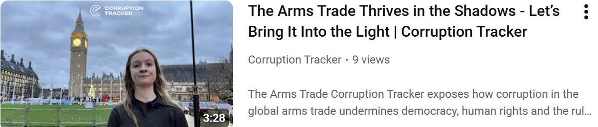 ArmsTradeCT's tweet image. The Arms Trade Corruption Tracker (CT) is a free, public database documenting 60+ major cases across 65+ countries and 85+ companies, spanning nearly half a century and involving tens of billions of dollars.

Explore the database. 

youtube.com/watch?v=dEiMl6…