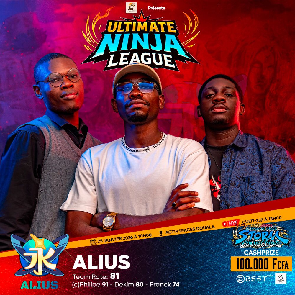 [ULTIMATE NINJA LEAGUE]

First team name : ALIUS 🔥🚨
The will be there at this league to proove their strenght and show their capacity to win all the other team. 
Stay tuned to discover the next teams participating in this league 😎👊!