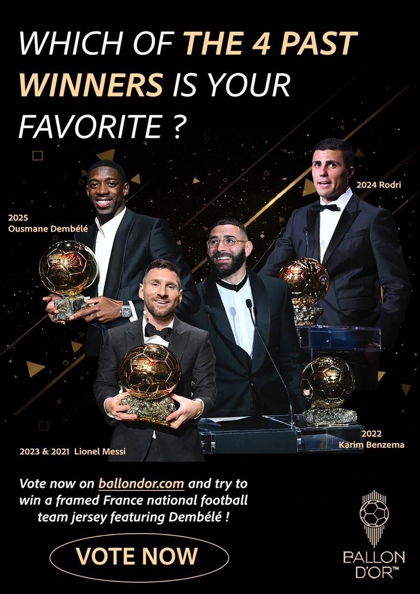 ballondor's tweet image. Try to win a framed France national football team jersey featuring Dembélé! 

Vote for your favorite among our last four winners &amp;gt; lequipe.non.li/IO

#ballondor