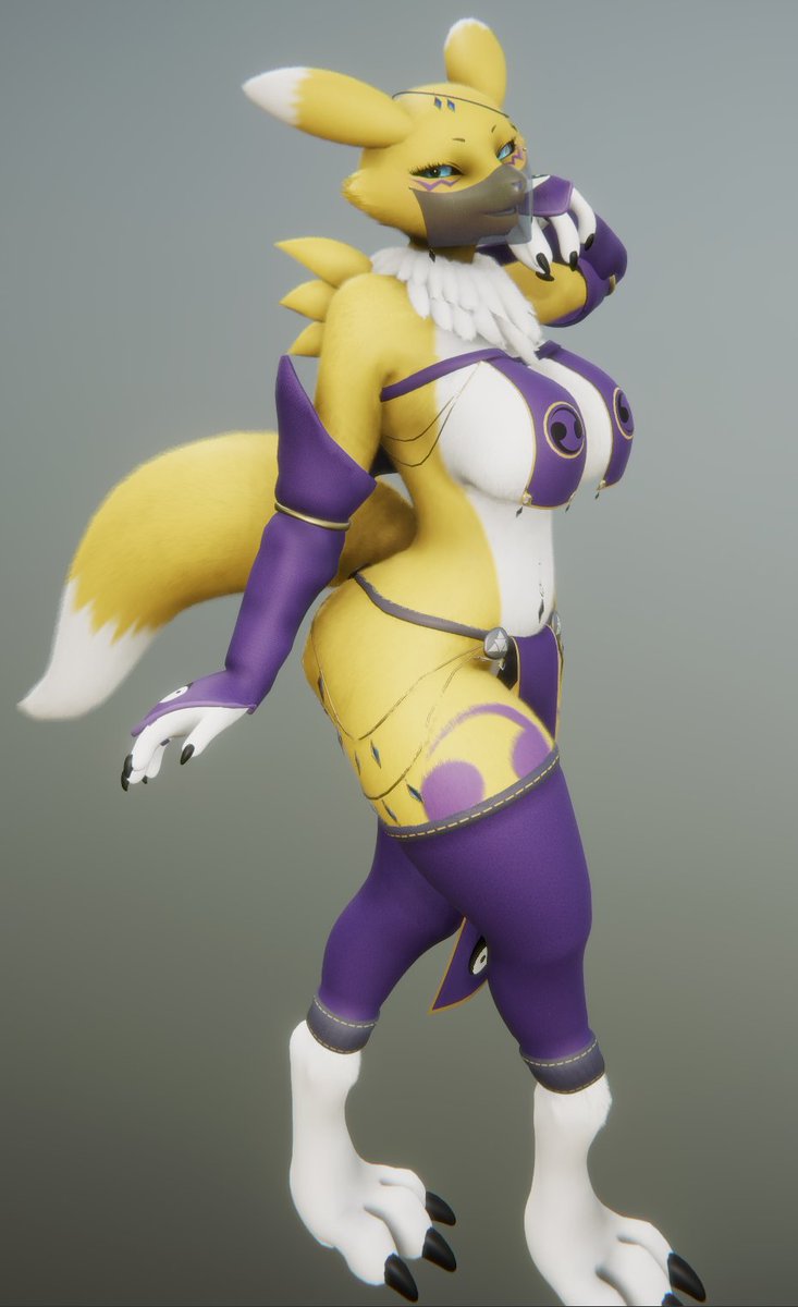 FurryVNEで作った踊り子レナモン。多分そういうデータを読み込んだんだと思います。
Renamonはいいぞ。あとFurryVNEもいいぞ。
ちょっとだけBlender使えれば何でも作れるから流行れ。