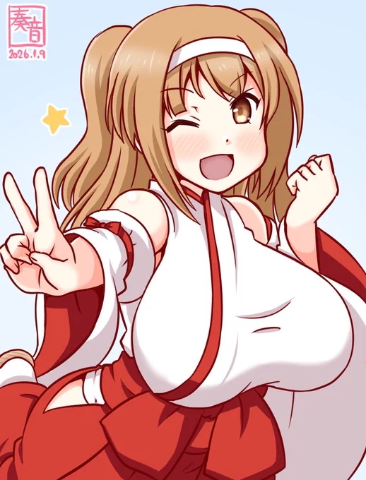 「提督、あけましておめでとっ! 今年もニムや潜水艦隊をよろしくねっ」 #艦これ版真剣お絵描き60分一本勝負_20260109 #伊26