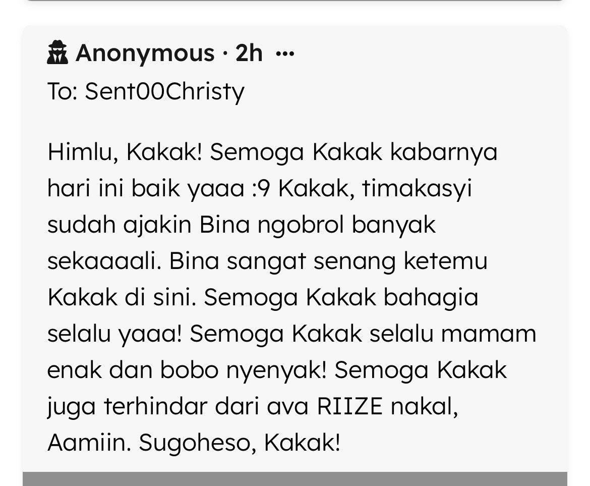 UnsentHearts's tweet image. UHUYYY MAKASIH YA SENDER seneng dah kalo ca ini bikin bahagiaaa &amp;lt;3 ini ada pesan buat semua member plenger dan @Sent00Christy