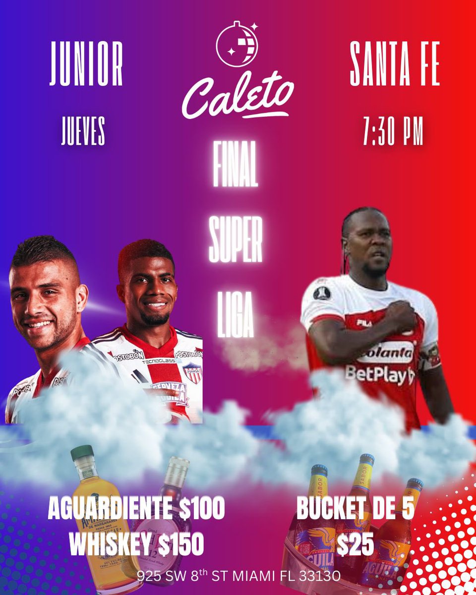 Todoporsantafe's tweet photo. Hinchas de Santa Fe en Miami y sus alrededores! 🔴⚪🇺🇸

Vengan a vivir el partido en pantalla gigante en:

📍 925 SW 8th St
🎟️ No cover
🍽️ Comida colombiana
🍺🍹 Cervezas y cocteles

Vamos León! 🦁 #SantaFe #Miami 
@hugol1120 @SantaFe https://t.co/c0SqG9hJg9