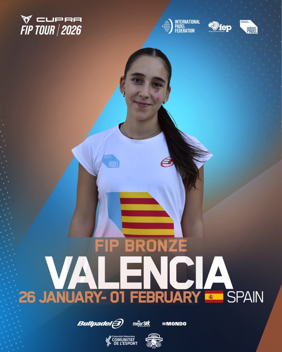 padelfip's tweet image. Padel returns to Valencia 🎾☀️
A city of energy, passion and sport sets the stage for another key stop on the circuit 🔝

🥉 𝐅𝐈𝐏 𝐁𝐑𝐎𝐍𝐙𝐄 𝐕𝐀𝐋𝐄𝐍𝐂𝐈𝐀 🥉

📍 Valencia, Spain 🇪🇸
🏟️ Family Sport Center

#PadelFIP🌍 #CupraFIPTour #FIPBronzeComunidadValenciana