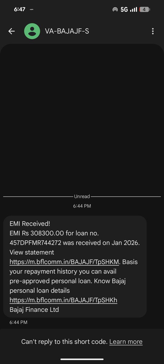 rishidixit422's tweet photo. I paid my EMI amount 3083 but I got massage from Bajaj finance that they received EMI amount 308300.00 😂. #Bajajfinservice #loan #Twitter
#TrendingNow https://t.co/MDazGyaNdc