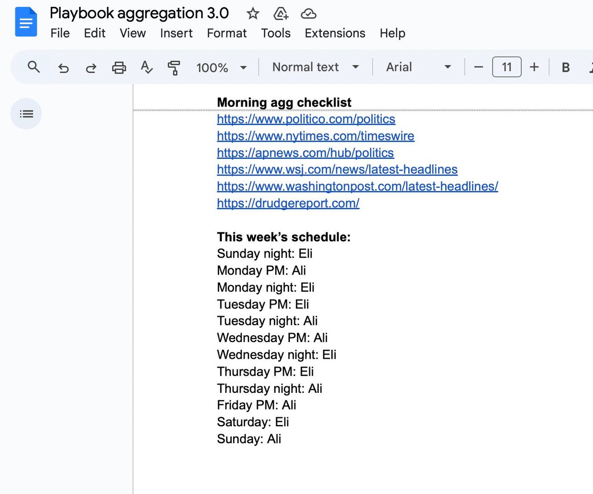 seanspicer's tweet image. 🚨SCOOP 🚨
Major reveal 

Ever wonder why @politico @playbookdc is so left leaning?

Major blunder this morning when they accidentally linked a story to their internal google doc showing what sources they “go to” (and therefore don’t - no @BreitbartNews @DailyCaller @DailySignal…