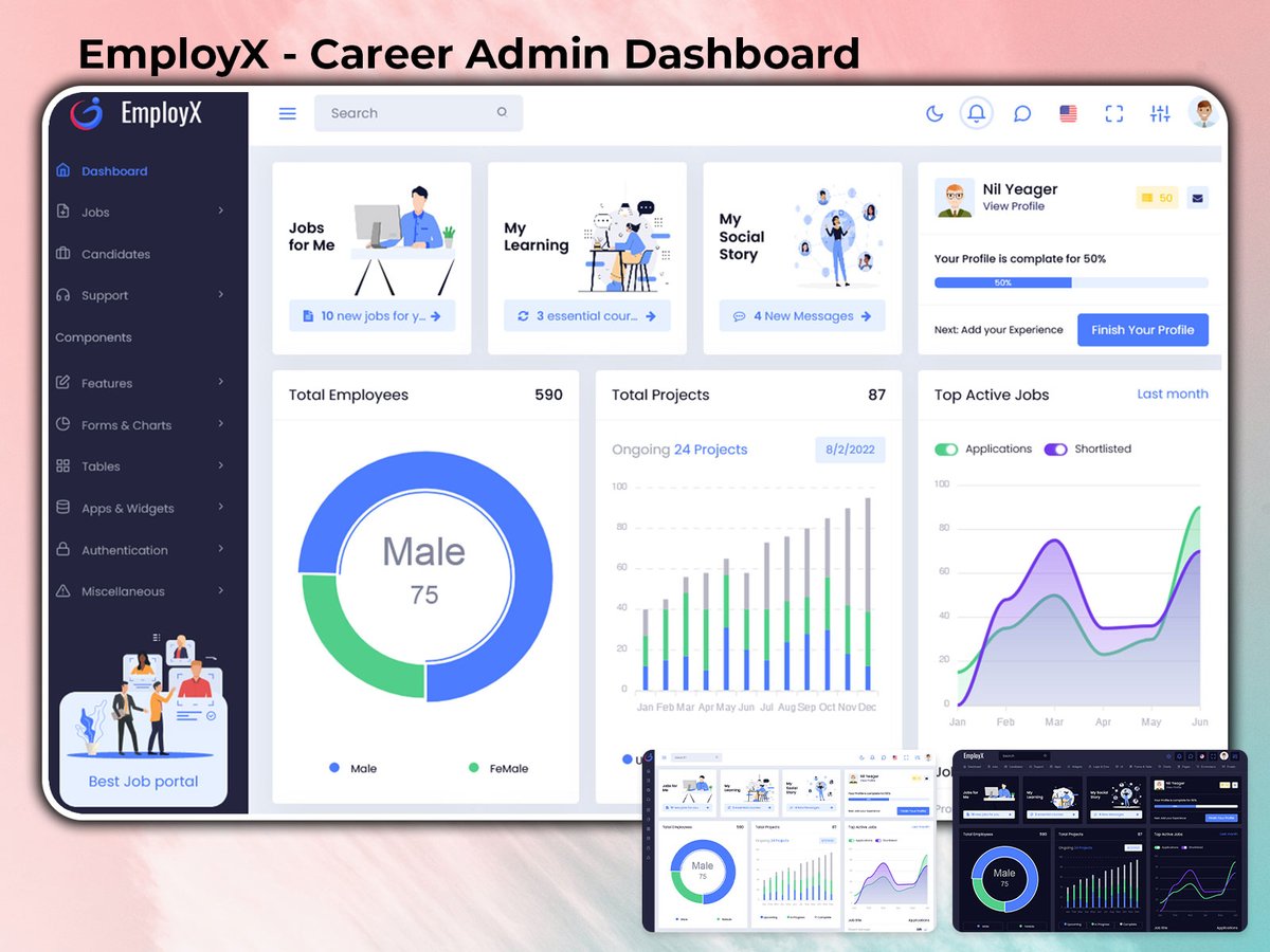MultiStoreTheme's tweet image. Simplify Workforce Management with Our Employment Admin Dashboard
.
Buy Now: themeforest.net/item/employx-c…
.
#employmentdashboard #hrmanagement #adminpanel #dashboardui #workforcetools #webapp #bootstrapdashboard #employeeportal #staffmanagement #humanresources #productivitytools