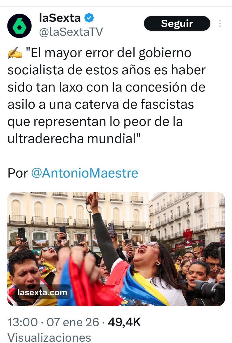 🧵 | La polémica con <a href="/AntonioMaestre/">AntonioMaestre</a> y por qué importa

1️⃣
Hoy quiero hablar claro sobre la polémica con <a href="/AntonioMaestre/">AntonioMaestre</a> y sus comentarios sobre venezolanos migrantes.

No es un ataque personal ni ganas de pelear.
Es una respuesta necesaria desde la dignidad y los derechos