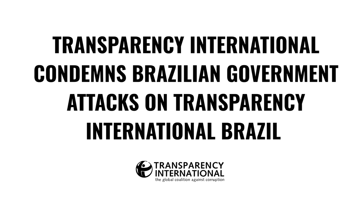 anticorruption's tweet photo. Transparency International condemns attacks on our chapter in Brazil by the Brazilian government. Civil society must be free to expose corruption without intimidation. 

Read our press release and letter from the Chair of Transparency International ⤵️

https://t.co/ukzmy67RLs https://t.co/YI4R99Q87a