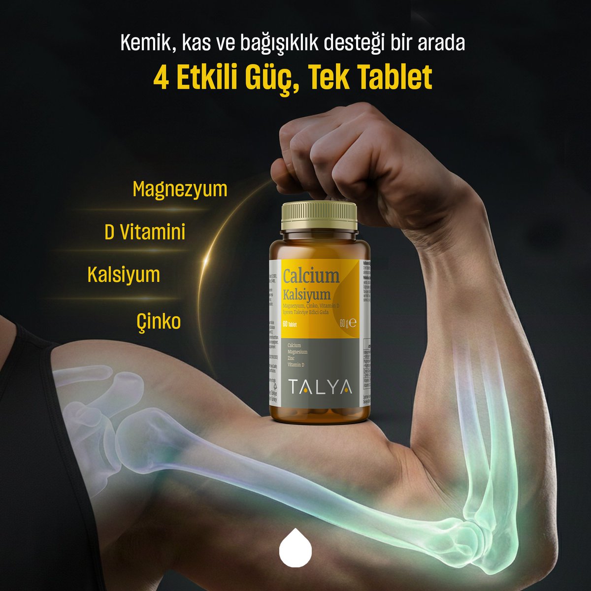 Güçlü kemikler, dengeli kaslar, desteklenen bağışıklık 💪
Talya Kalsiyum; Kalsiyum, Magnezyum, Çinko ve D Vitamini içeriğiyle kemik ve kas fonksiyonlarını destekler, yorgunluk hissinin azalmasına katkı sağlar.
#talya #talyabitkisel #vitamin #aromaterapi #gıdatakviyeleri