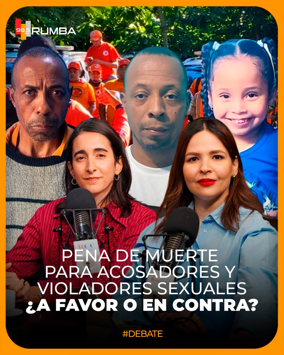 #ElRumbodelaMañana | #debate | Pena de muerte para acosadores y violadores sexuales: ¿a favor o en contra?   

📲 Mira el contenido completo en nuestro canal de YouTube #rumbafm @rccnoticiasrd
