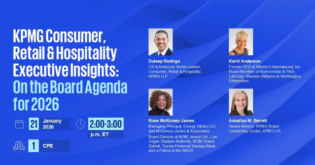 ashish2ranjan's tweet photo. Board members, take note! The KPMG Consumer, Retail &amp; Hospitality Executive Insights: On the Board Agenda for 2026 webcast is just around the corner. Get insights from industry board members and stay ahead of the game! #KPMG #RetailTrends https://t.co/2cM7qxccIc https://t.co/ggo9mseRVU