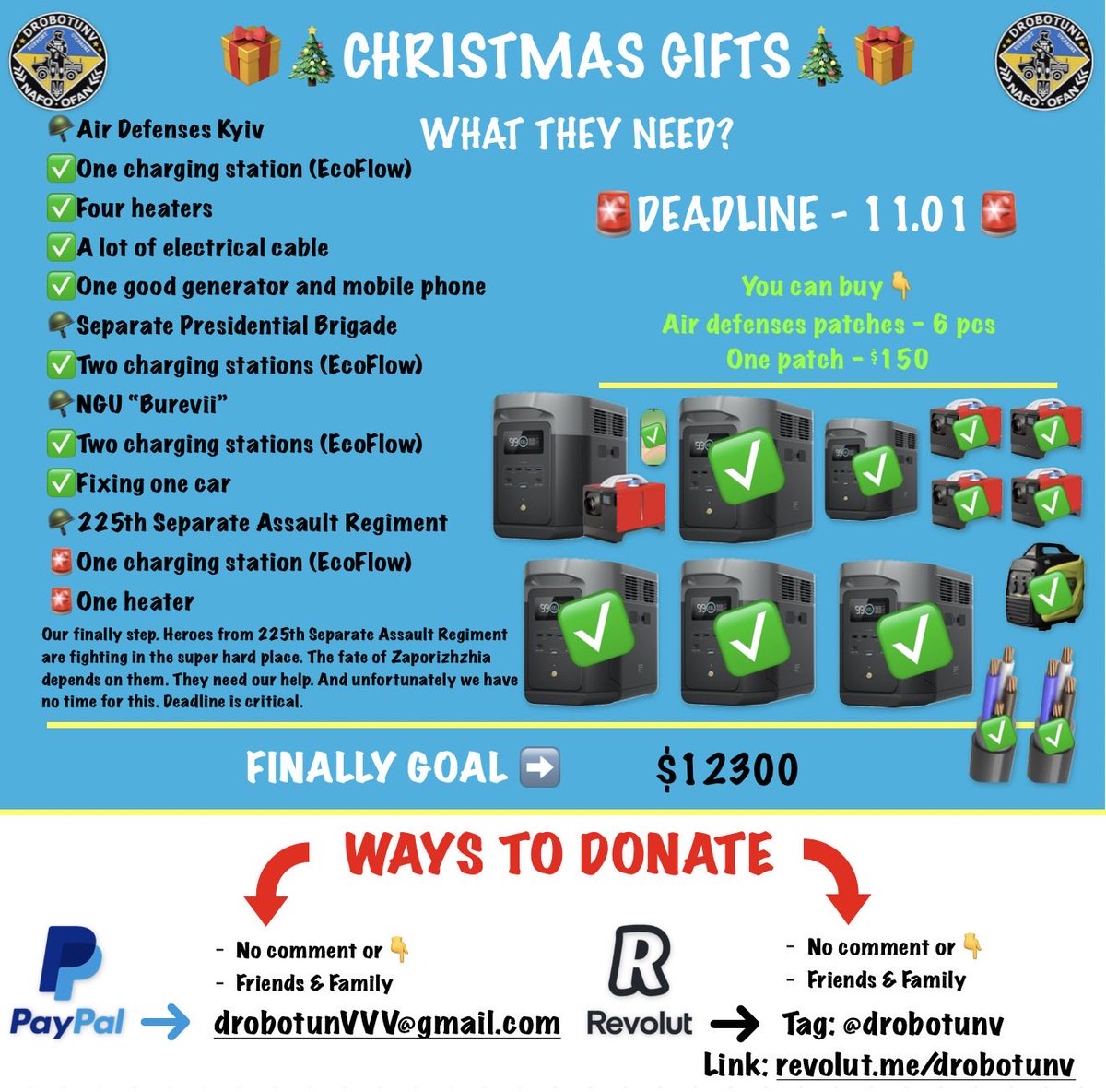 <a href="/toonie_tuesday/">Official Toonie Tuesday 🎗️</a> <a href="/CanadianKobzar/">Кобзар 🇨🇦🇺🇦</a> <a href="/FellaSam79/">FellaSam</a> <a href="/20gimsack/">Segi Fella</a> <a href="/Cydsinc/">Cydsinc 💙💛🇨🇦🇺🇸🌊</a> <a href="/JolokiaTheSpicy/">TheHoff-Fella 🎗️ 🇺🇦🇬🇪</a> <a href="/HaraldThorvald1/">Harald Thorvaldson 🇨🇵 🇺🇦 🇪🇺</a> ⚡️Fiver Friday🤩

Your Fivers will be doubled 

🚨MATCH | ONLY 2 DAYS LEFT

⚡️One super hero will match next $500 for our urgent request, let’s finish this!

We need your support here! 225th need help!

✅Raised: $292
🚨To go: $208

🚨Ways to support in the photo and pinned post!