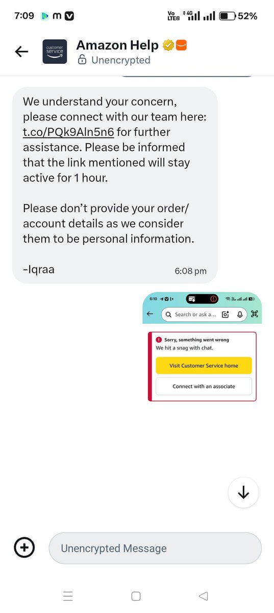 Dharmabishnoi7's tweet photo. @AmazonHelp अमेजॉन @AmazonHelp @amazonIN का फ्रॉड और गुमराह किस प्रकार करते हैं देखिए पहले एक बॉक्स भेजता है और उसमें सारी जानकारी मांगते हैं फिर एक लिंक मिलता है बोलता है इस लिंक पर जाकर कस्टमर केयर से बात कर लो। और जैसे लिंग पर क्लिक करते हैं तो लिंक पर आगे कुछ भी नहीं मिलता है जैसाकि नीचे https://t.co/gJC7iiIsrN