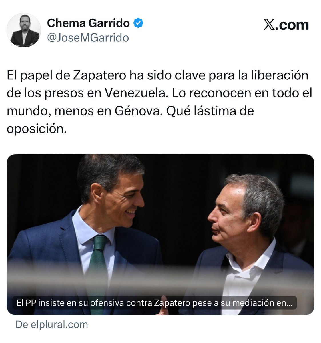 Este contenido lo está pagando una consultora. Es un branded content. Me ofrecieron lo mismo. No les basta con los que le mete Moncloa. También quieren el dinero de los que se hicieron millonarios con el narcoterrorismo de Venezuela. Y usan a un tipo condenado por inventarse una