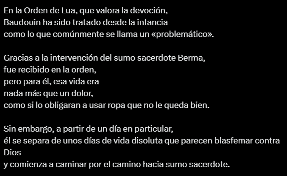 KingsRaidEsp's tweet photo. 📙Baudouin
Entre la Orden de Lua, es una existencia considerada particularmente herética. Se le considera la persona menos adecuada para ser sacerdote. #KingsRaid #KingsRaidES https://t.co/qx9sRJsfnf