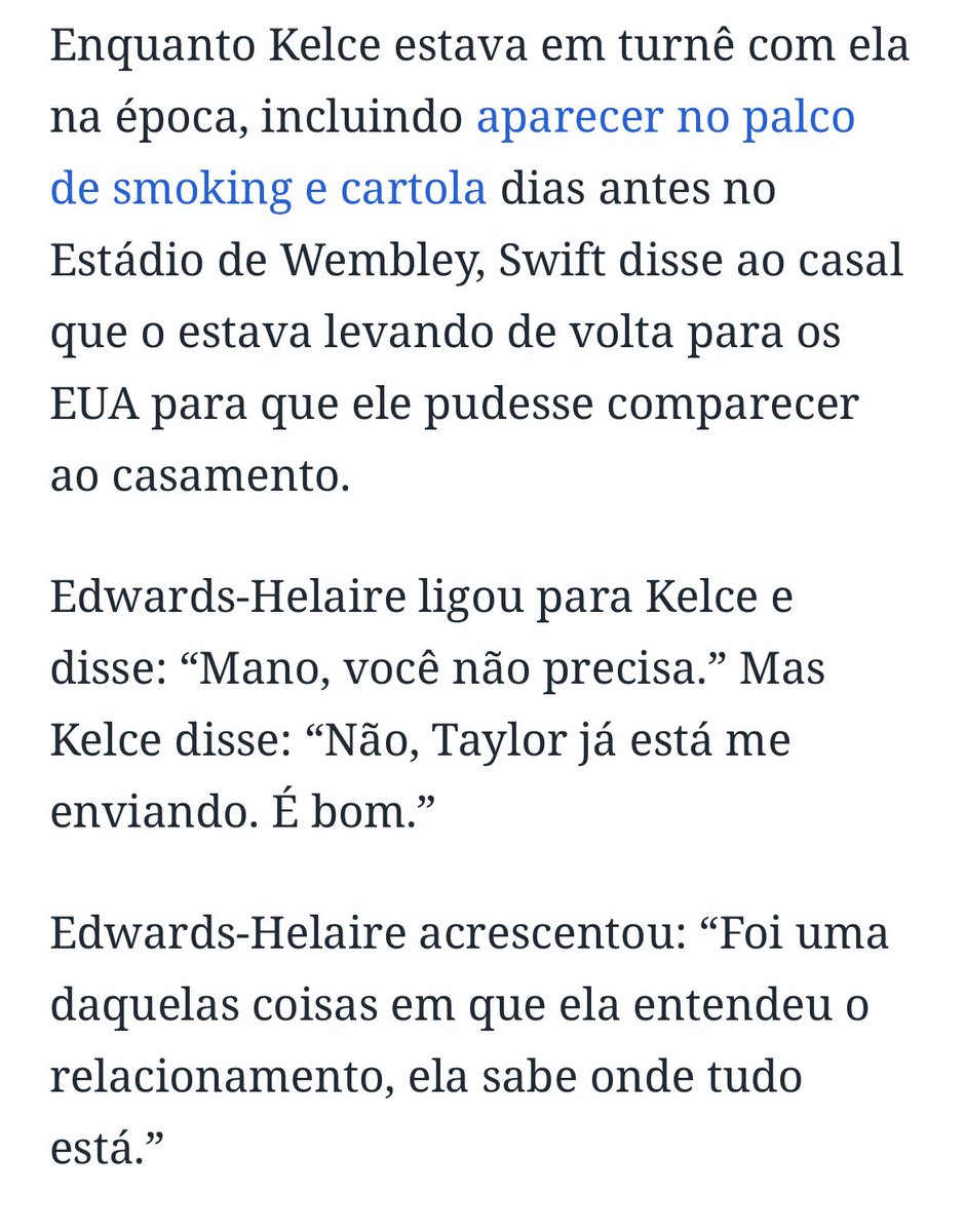o clyde falando que a taylor ligou pra ele e pra esposa pra se desculpar por não ir no casamento, mas mandou o travis ir pra representar eles dois muito esposa 🥹🤏🏻