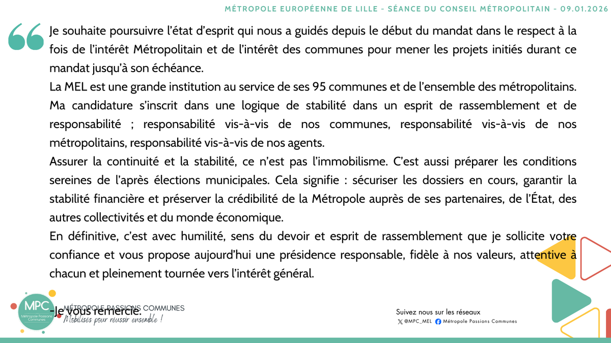 🔴 Conseil métropolitain 🔴

Eric SKYRONKA présente sa candidature à la présidence de la <a href="/MetropoleLille/">Métropole Européenne de Lille</a> 

#MobilisésPourRéussirEnsemble