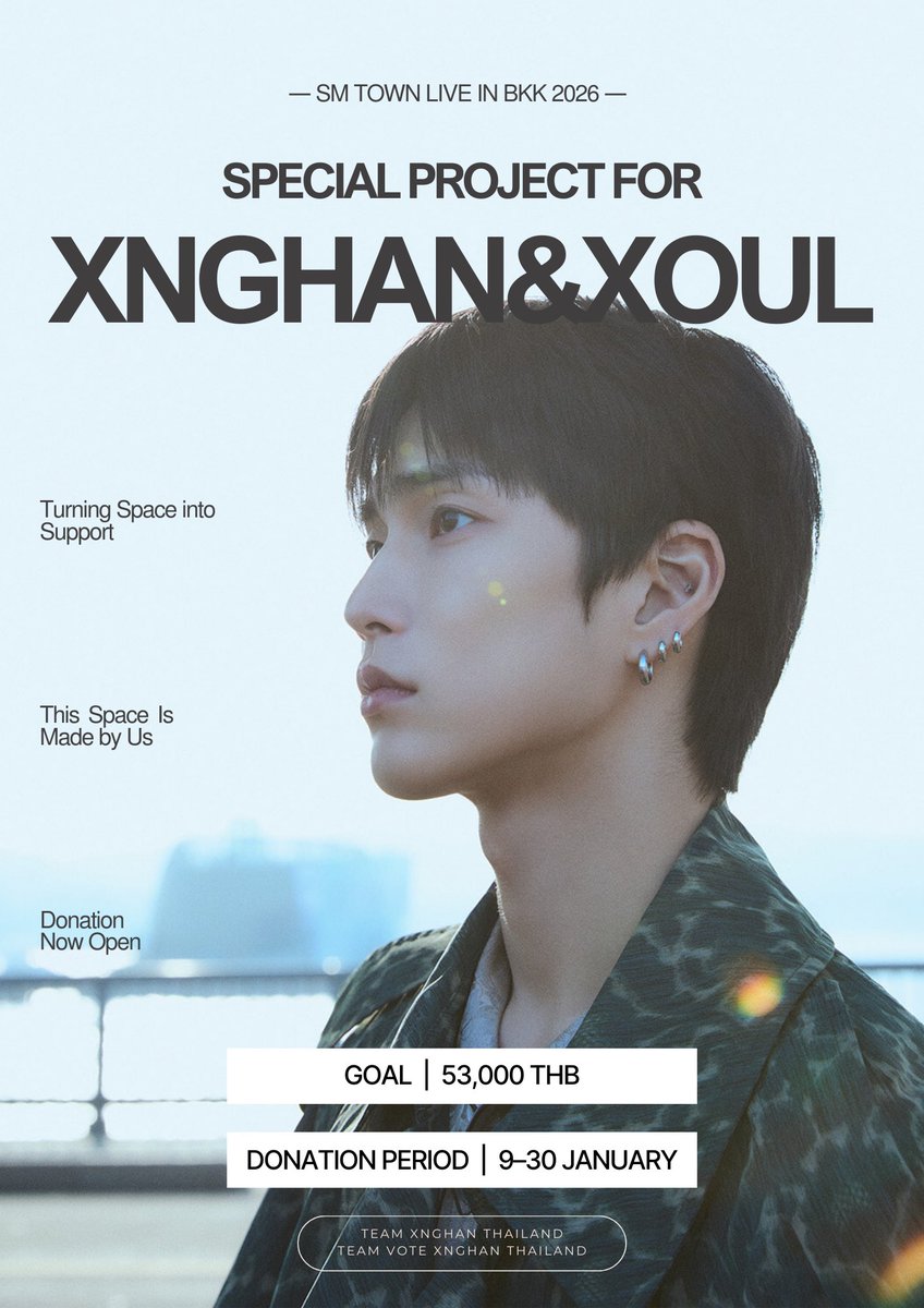 teamseunghanth's tweet image. Special Project for XngHan&amp;amp;Xoul [SM TOWN BKK]
#ThisSpaceMadeForXngHan_Xoul

🎯 Goal: 53,000 THB
🗓 Donation Period: Today – 30 January

📌 ร่วมโดเนท: forms.gle/ni9jfeuqDMkruy…
📊 เช็คยอดโดเนท: docs.google.com/spreadsheets/d…

หลังเสร็จสิ้นค่าใช้จ่าย ทางทีมจะชี้แจง Statement…