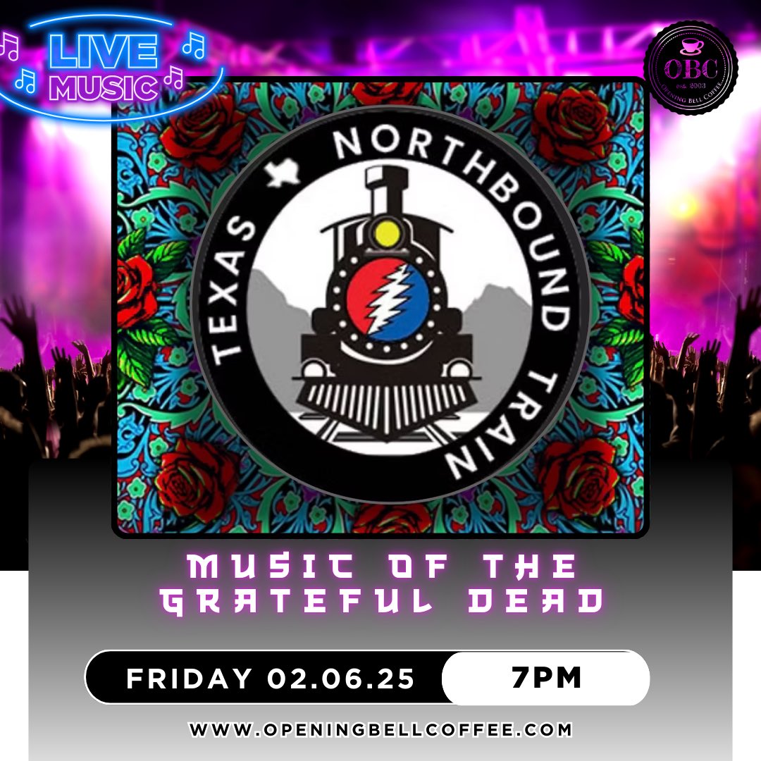 openingbell's tweet image. Grateful Dead tribute band Northbound Train is making a stop at OBC!  Super excited about this show!

openingbellcoffee.com/events/texas-n…