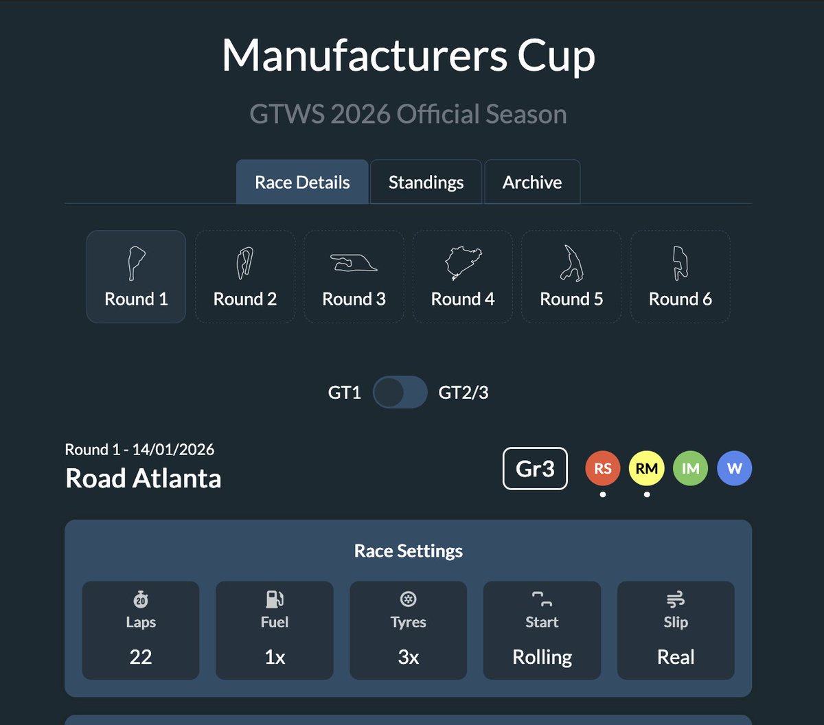 GTStatsLive's tweet image. The official race details are now available on the site

gtstats.live/manu