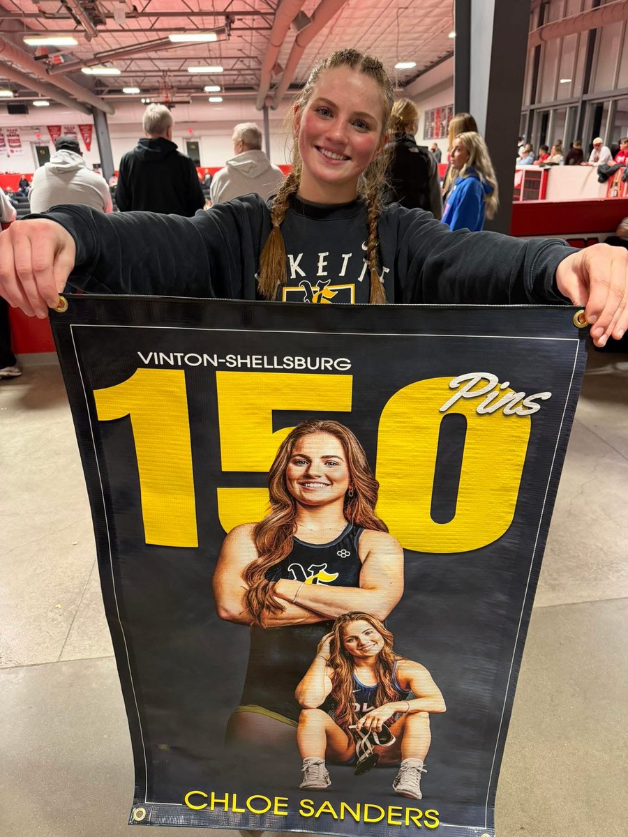 IowaGirlsMatRpt's tweet image. Congrats to Chloe Sanders on being the first Vinton girl to hit 150 pins! She’s on pace to be the first girl ever to hit 200 wins tomorrow!