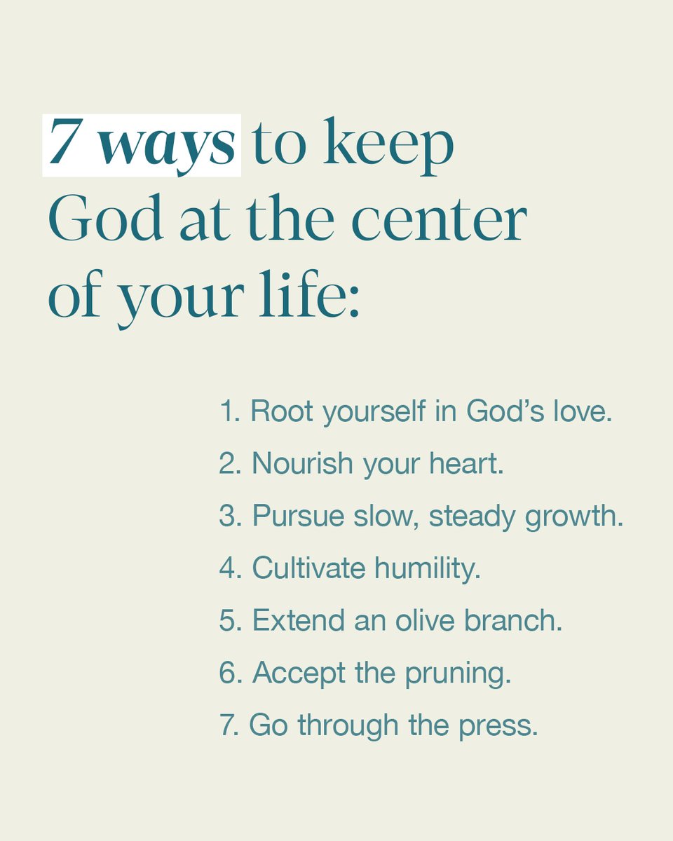ChristineCaine's tweet image. 7 ways to keep God at the center of your life.

1. Root yourself in God’s love. When we have strong spiritual roots that go deep in God, we can live a life of faith, endurance, perseverance, and resilience, moving forward through whatever life throws our way and still fulfilling…